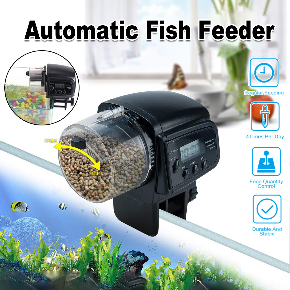 Aquarium Fish Auto Feeder - Distributore Automatico Intelligente di Cibo per
