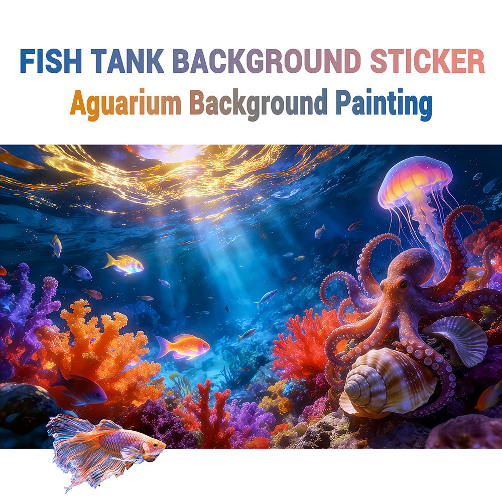 Aquarium Fish Paradise - Octopus Paradise, pittura per sfondo acquario,
