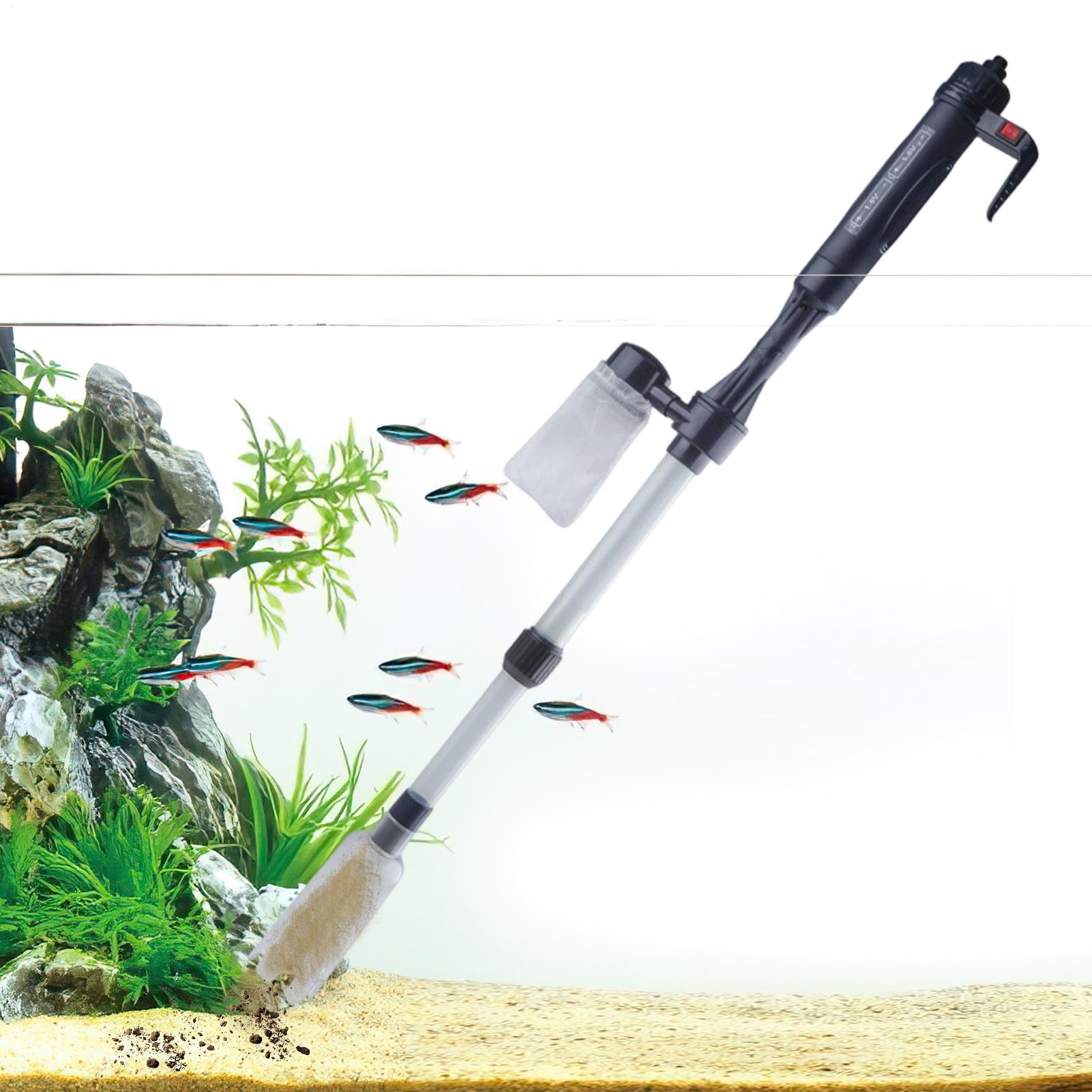Aquarium Fish Background - Aspiratore per acquario regolabile telescopico USB,